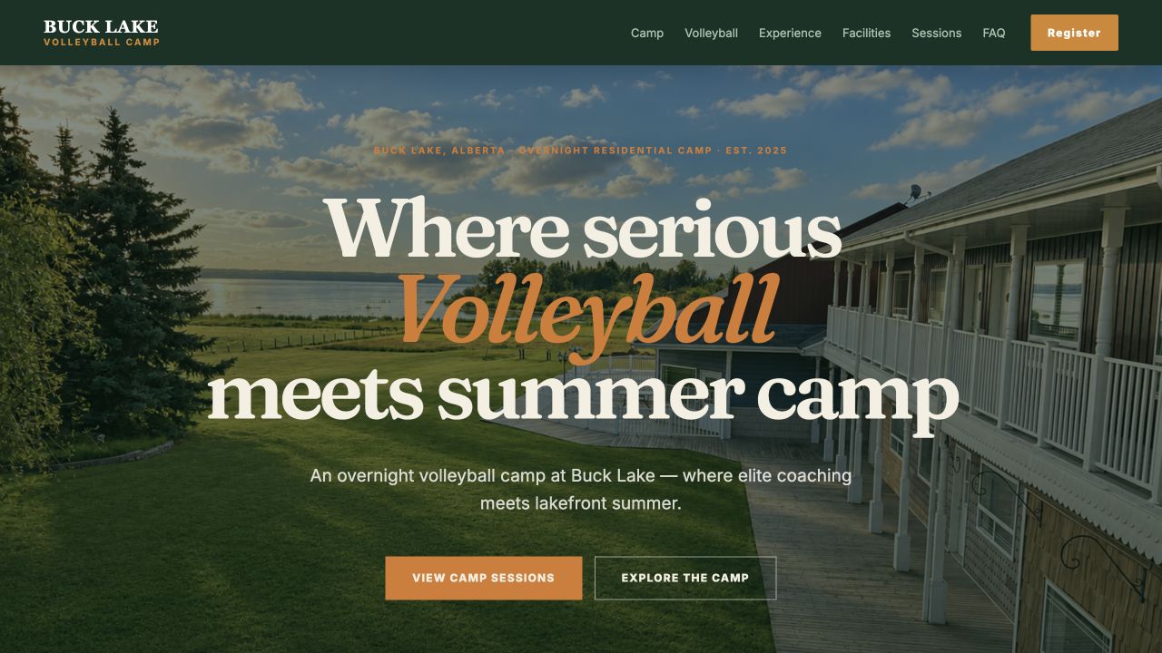Redesigned Buck Lake homepage